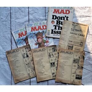 Vintage MAD MAGAZINE 70s Lot of 8 One Duplicate READ